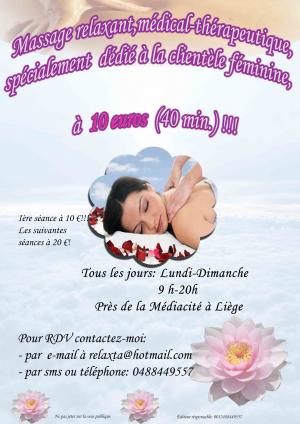 Massage Femme enceinte : Massage à 10€ (40 min.) spéciale